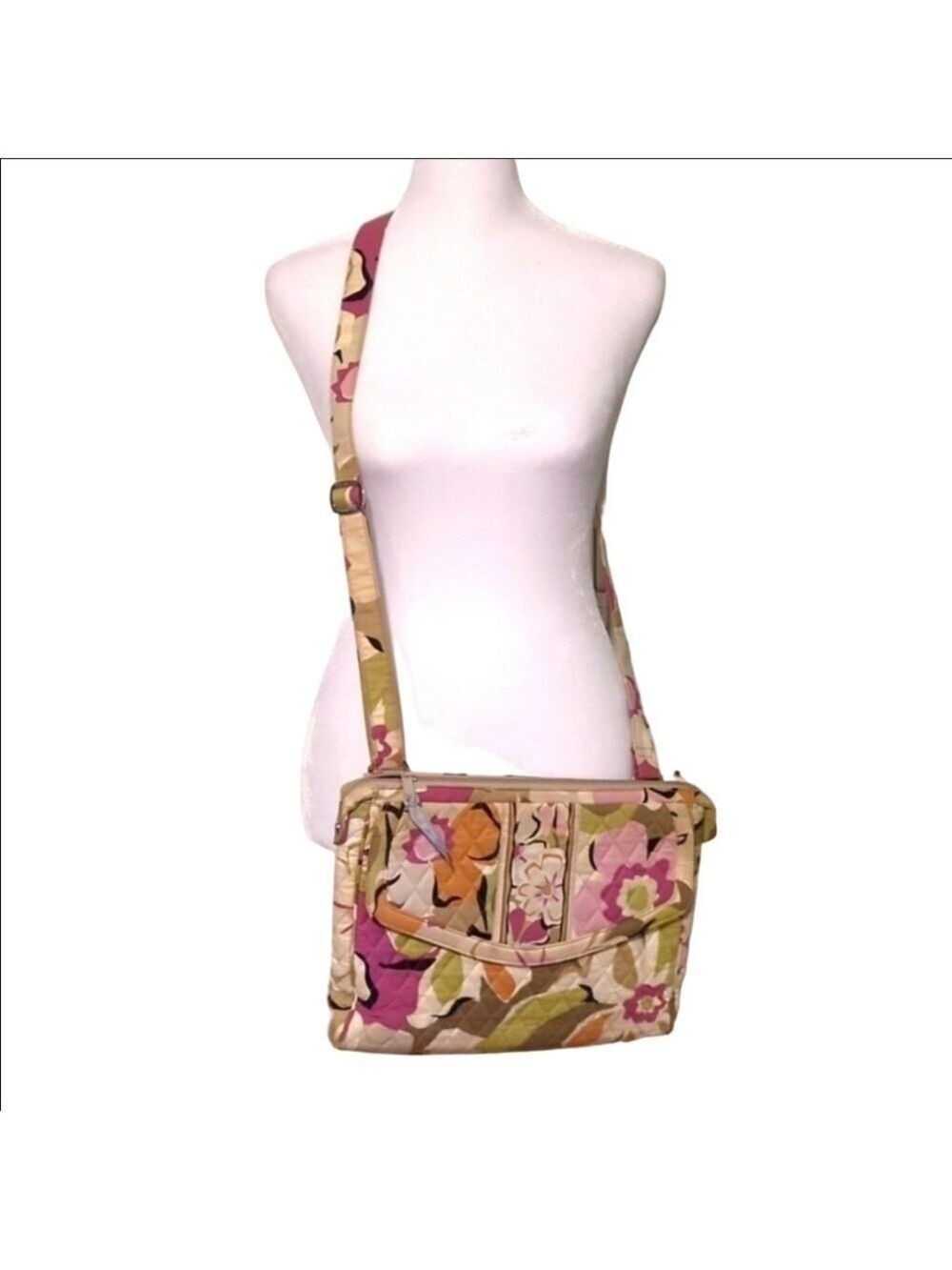 Vera Bradley Floral Crossbody Bag Laptop Travel School Work